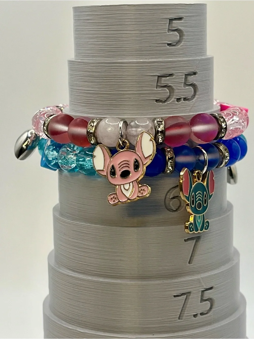 Cute Blue Stitch-Style Kids Necklace and Bracelet Set